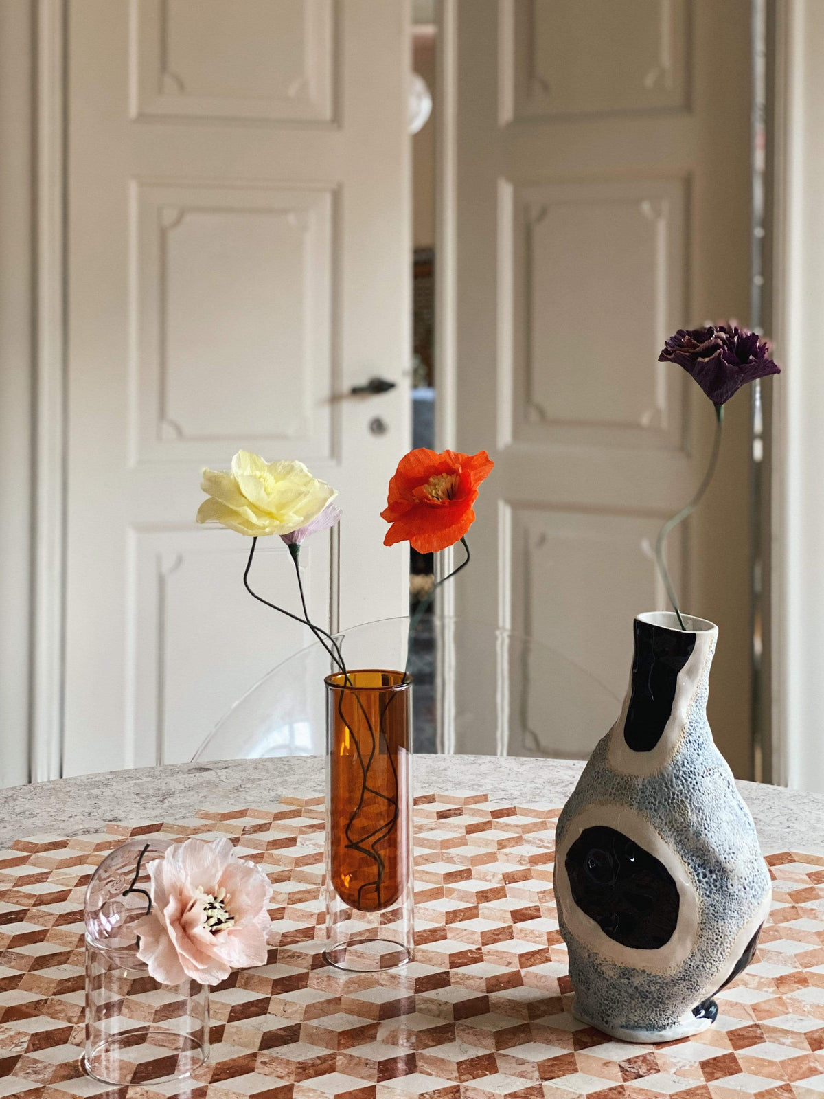 Papierblume | Mohn | Rot Vasenglück