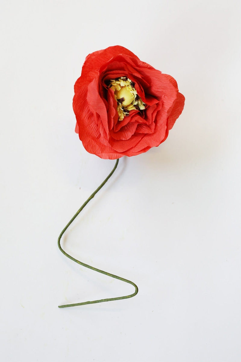 Papierblume | Eismohn | Rot Vasenglück