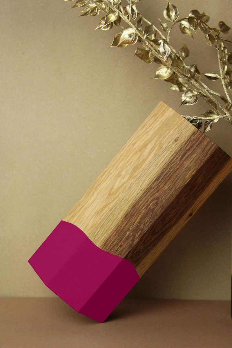 Holzvase "Ecki" | Verschiedene Farben | Eiche Christian Ohlendorf Design Studio