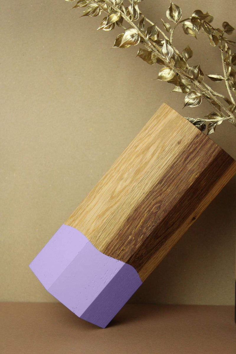 Holzvase "Ecki" | Verschiedene Farben | Eiche Christian Ohlendorf Design Studio