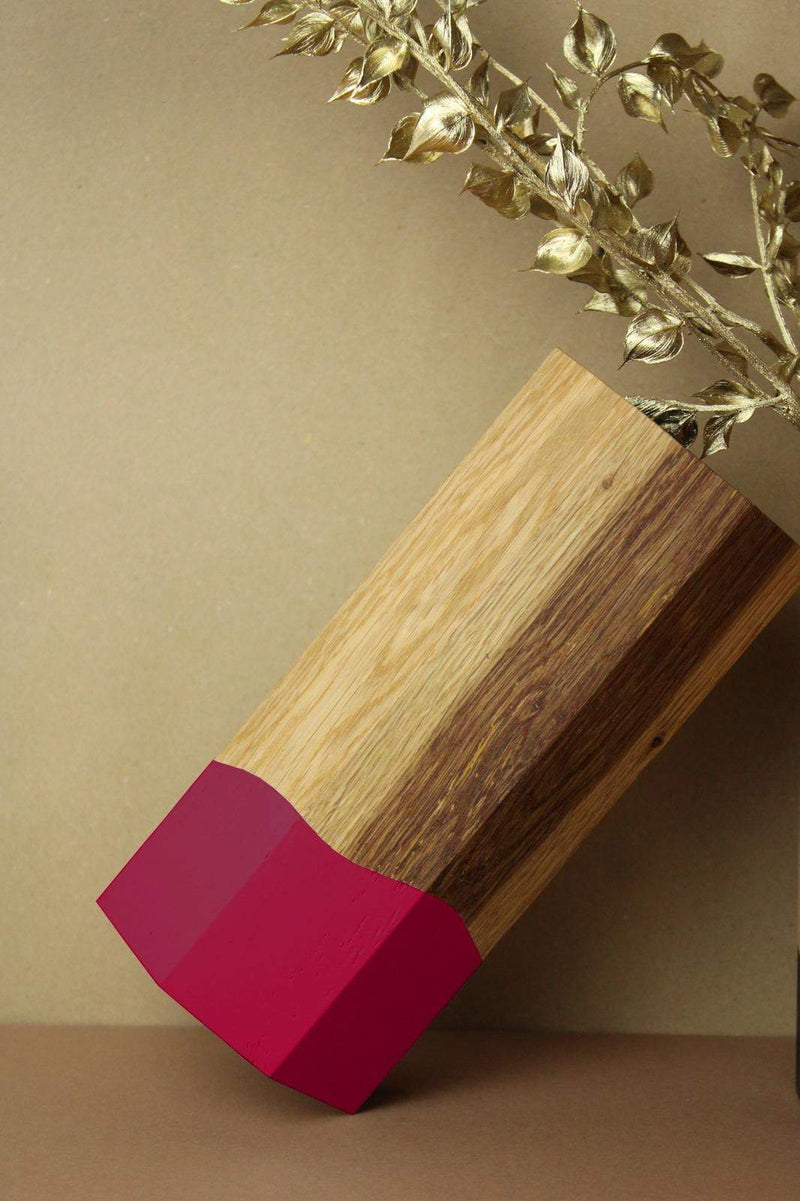 Holzvase "Ecki" | Verschiedene Farben | Eiche Christian Ohlendorf Design Studio
